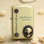 Alien Organism high-polish brass Zippo Armor lighter with alien-head emblem