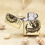 Japanese Zippo Antique Brass Scorpion Emblem Lighter – product image 3 of 7