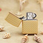 Open gold-tone woven braid pattern Zippo Armor lighter