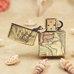 Open Diao Chan Beauty brass Zippo Armor lighter front artwork