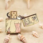 Open Diao Chan Beauty Zippo Armor lighter showing alternate portrait