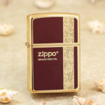 Zippo Golden Arabesque Red Lacquer lighter KZ515