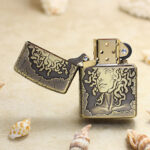 Open Medusa high-polish brass Zippo Armor lighter