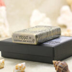 Medusa brass Zippo Armor lighter reverse-side artwork