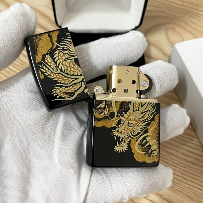 Japanese Zippo Traditional Crafts Maki-e Urushi Dragon Lighter