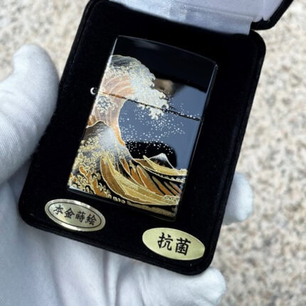 Japanese Zippo Maki-e Great Wave Gold Leaf Lighter
