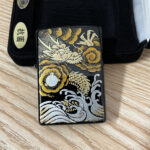 Japanese Zippo Maki-e Urushi Chinese Dragon Gold Leaf Lighter