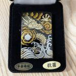 Japanese Zippo Maki-e Urushi Chinese Dragon Gold Leaf Lighter - Image 6