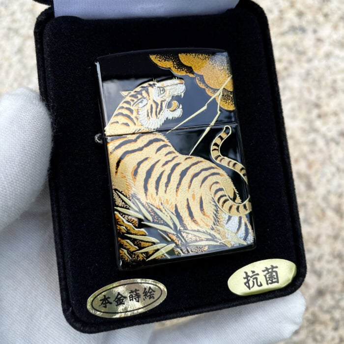 Japanese Zippo Traditional Crafts Maki-e Urushi Tiger Lighter