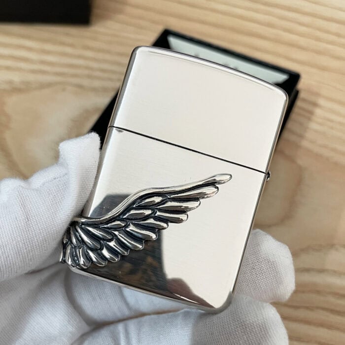 Silver-Plated Angel Wings Zippo | KingZendo