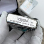 Japanese Zippo Silver-Plated Indian Turquoise Feather Lighter – product image 12 of 12