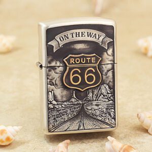 Zippo Sterling Silver American Route 66 Lighter