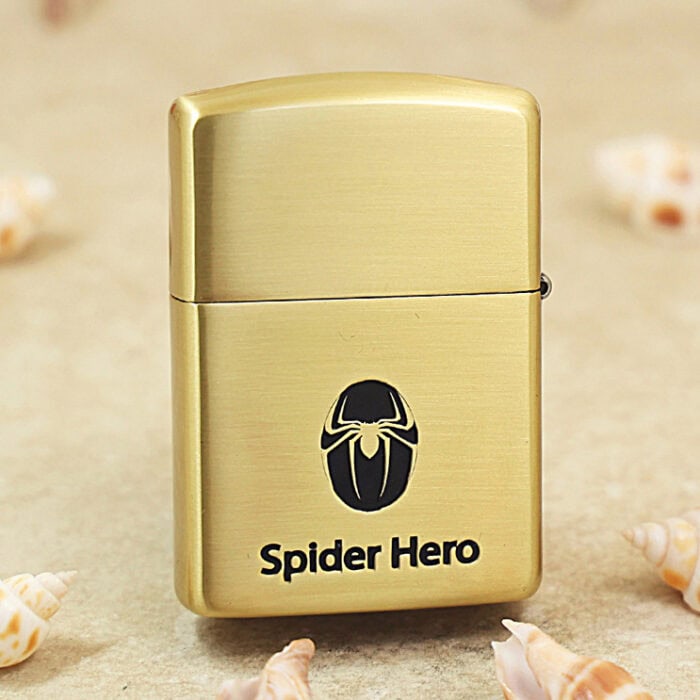 Spider-Man Brass Zippo Armor Lacquer Art Lighter