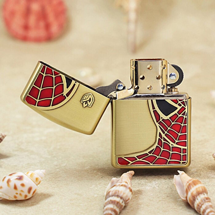 Spider-Man Brass Zippo Armor Lacquer Art Lighter