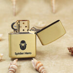 Spider-Man brass Zippo Armor lighter reverse web artwork