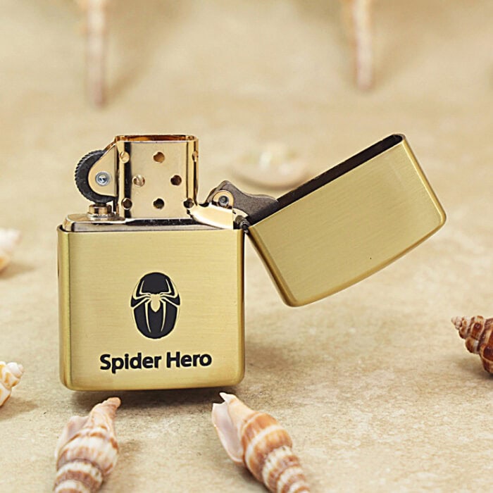 Spider-Man Brass Zippo Armor Lacquer Art Lighter
