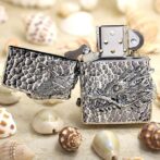 Zippo3DMeteorCraterPlatedSilverDragon_02