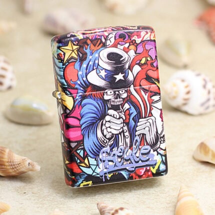 Zippo Funny Skull full-wrap color lighter
