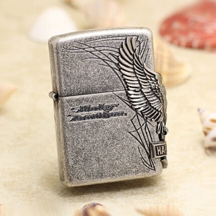 Japanese Zippo Harley-Davidson Antique Silver Eagle Lighter HDP-65