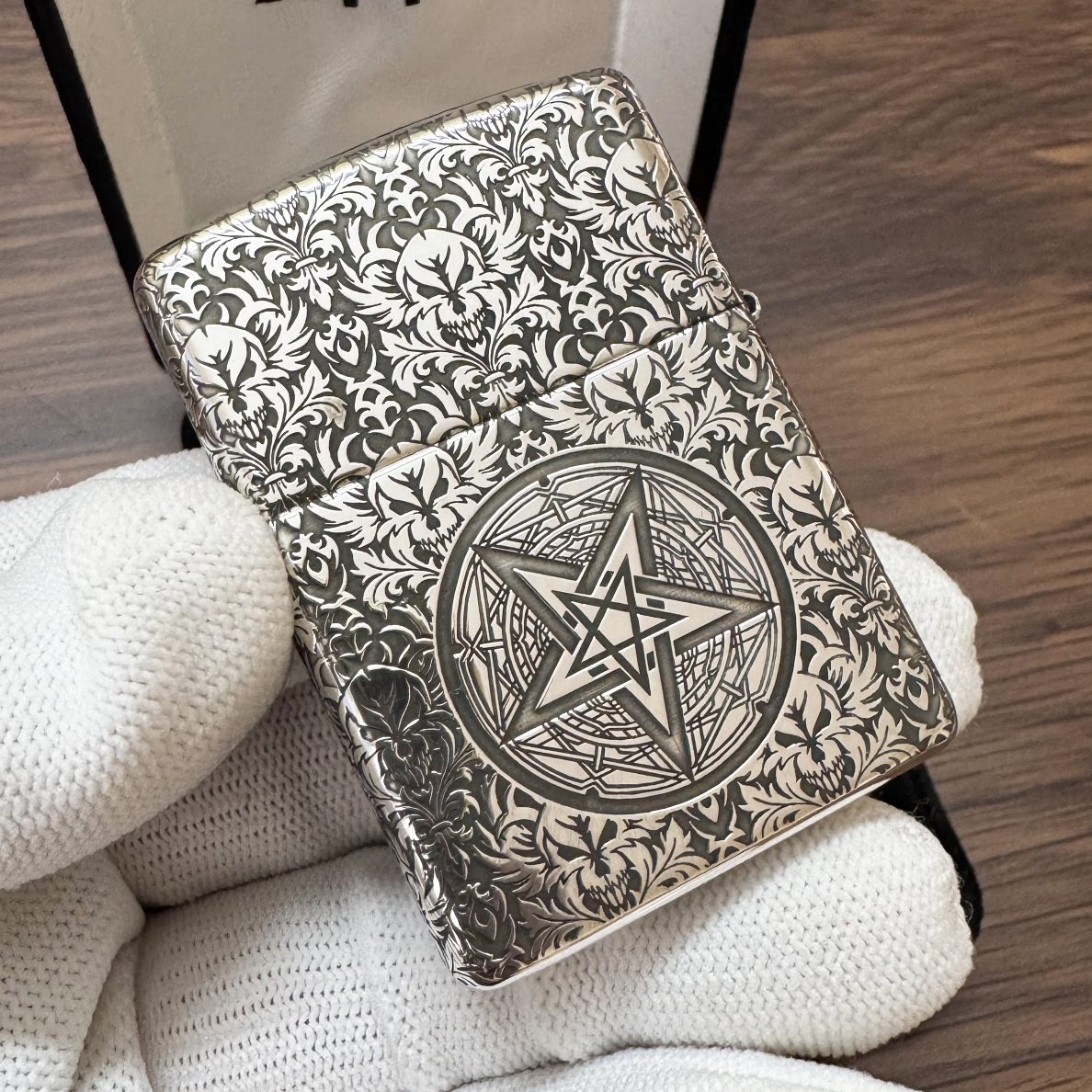 Zippo Armor Sterling Silver Son of Satan Lighter