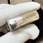 Son of Satan Pentagram sterling silver Zippo Armor lighter – polished top edge engraved King of Hell