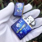 ZippoBlueMatteWindyGirlLimitedEditionWithLady_12