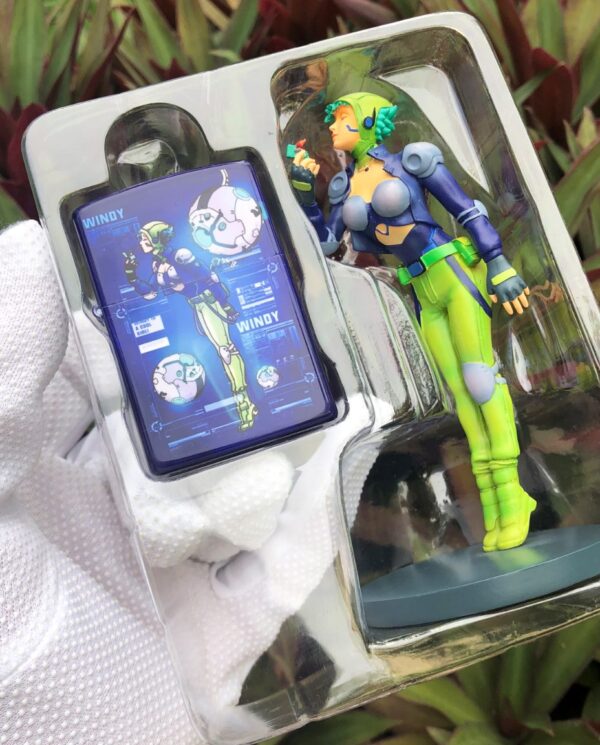 ZippoBlueMatteWindyGirlLimitedEditionWithLady_15