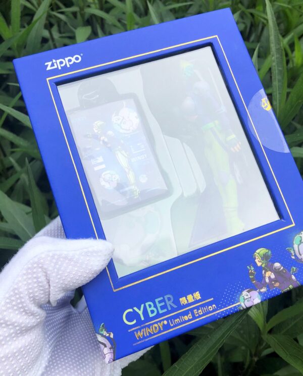 ZippoBlueMatteWindyGirlLimitedEditionWithLady_20