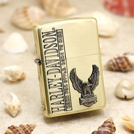 2019 Japanese Zippo Harley-Davidson Brass and Silver Etched Lighter – product image 1 of 7