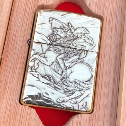 Napoleon high-polish brass Zippo Armor lighter front view