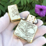 Open Napoleon brass Zippo Armor lighter front artwork