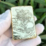 Napoleon high-polish brass Zippo Armor lighter complete set