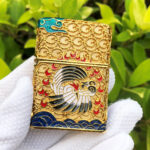 Zippo gold-tone enamel Crane jacket lighter