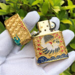 Zippo gold enamel Crane jacket lighter – alternate view 4