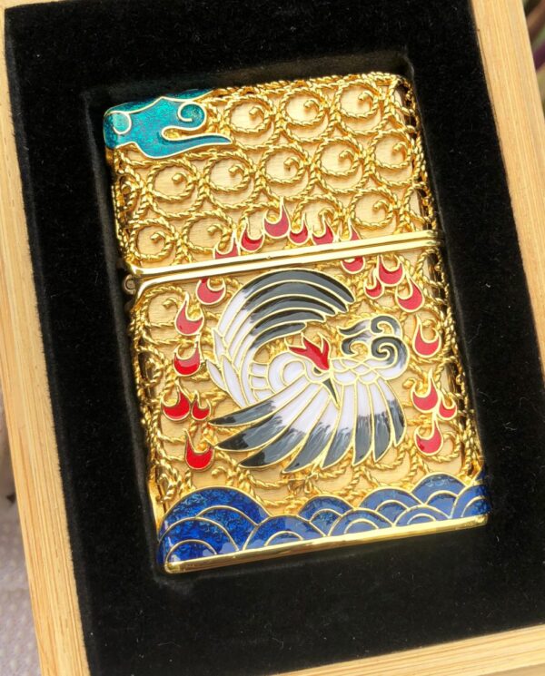ZippoPlatedGoldenJacketJapaneseCrane_08 ZippoPlatedGoldenJacketJapaneseCrane_08
