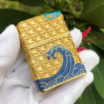 Zippo gold enamel Crane jacket lighter – alternate view 11