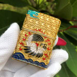 Zippo gold enamel Crane jacket lighter – alternate view 14