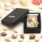 ZippoSmokedGoldenMarbleHorseWithSquareLighter_06