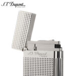 S.T. Dupont Ligne 2 silver Diamond Head guilloché lighter 16184 – product view 3
