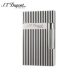S.T. Dupont Ligne 2 silver vertical guilloché lighter 16817