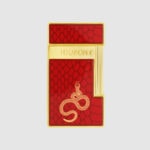 S.T. Dupont Slimmy 2025 Year of the Snake red lacquer and gold torch lighter 028075