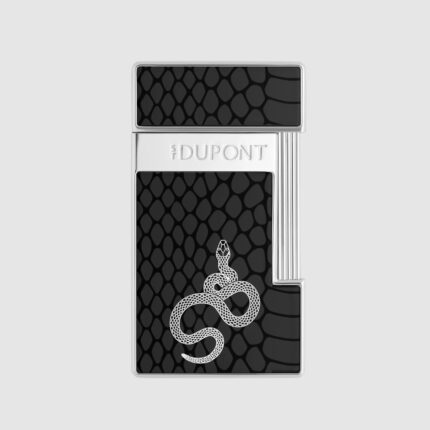 S.T. Dupont Slimmy 2025 Year of the Snake black lacquer and chrome torch lighter 028076