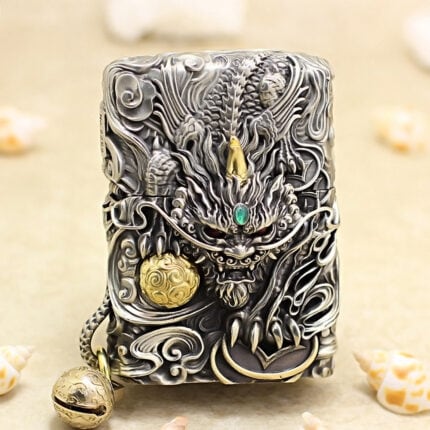 Zippo Silver-Tone Brave Troops Metal Jacket Lighter