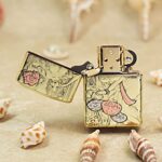 Open Classical Floral Beauty brass Zippo Armor lighter front artwork