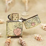 Open Classical Beauty Zippo Armor lighter showing floral and fruit panels