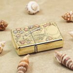 Woman Samurai brass Zippo Armor lighter reverse dragon and floral artwork