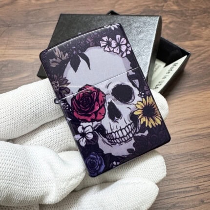 Zippo Burial Skull full-wrap color lighter