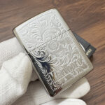 1991 Zippo Marlboro Chrome Engraved Vintage Lighter KZ453