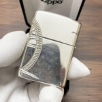 Polished reverse panel and wraparound roots on the Tree of Life Zippo Armor lighter