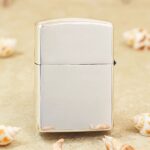 Blue rose Zippo Armor lighter cracked silver engraving close-up